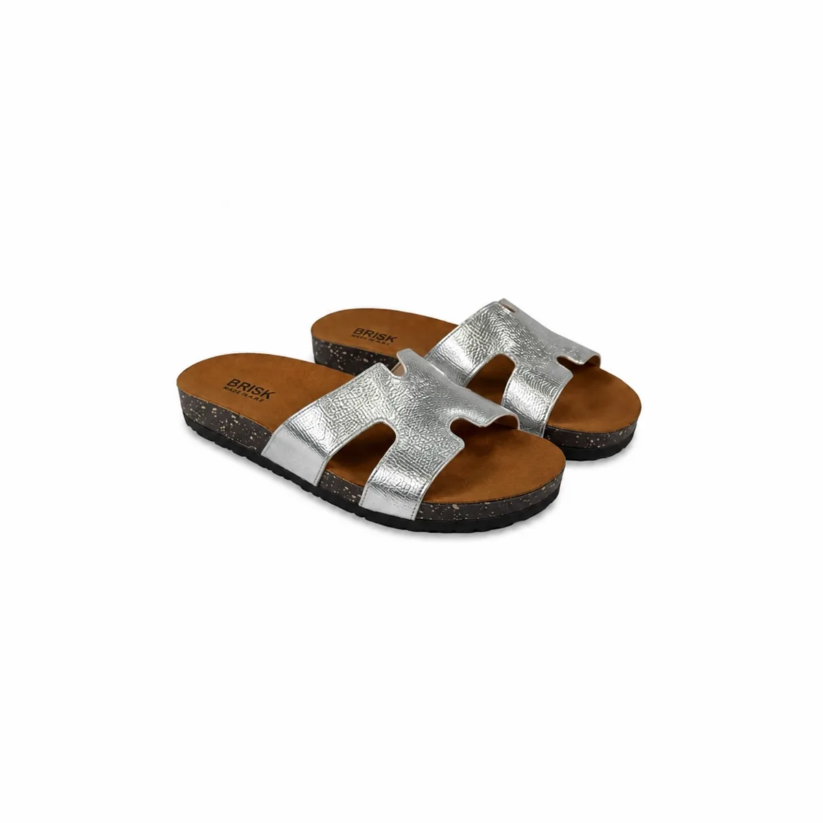 BRK-SLP-313 | Women’s Metallic H-Strap Fashion Slippers