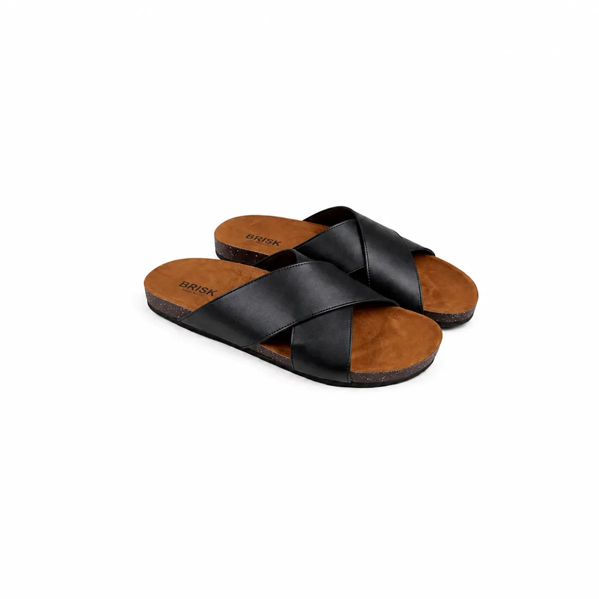 BRK-SLP-124 | Men’s Cross-Strap Casual Slippers