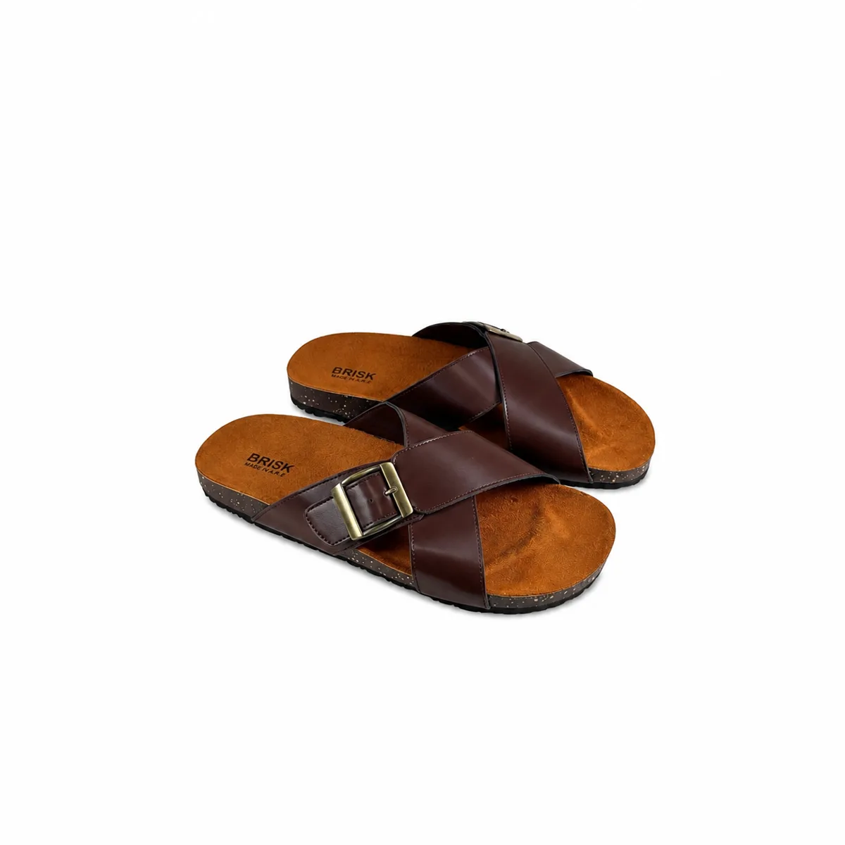 BRK-SLP-126 | Men’s Cross-Strap Buckle Casual Slippers