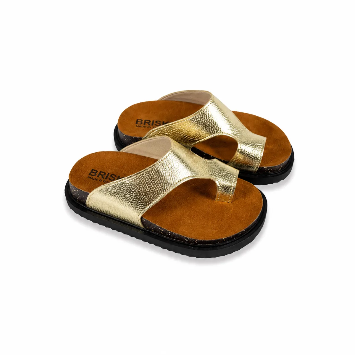 BRK-SLP-400   Girls' Metallic Comfort Slippers