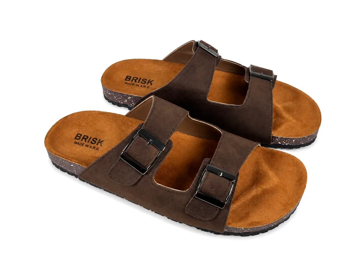 BRK-SLP-102 | Men's Double-Buckle Comfort Slippers