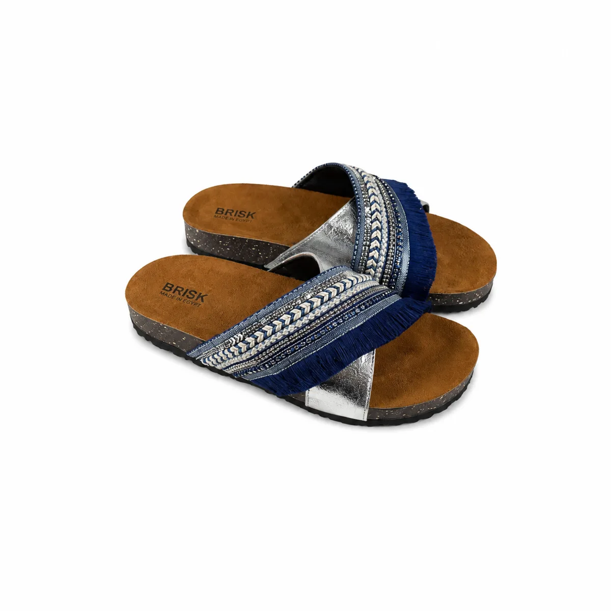 BRK-SLP-262 | Women's Embellished Fringe Fashion Slippers