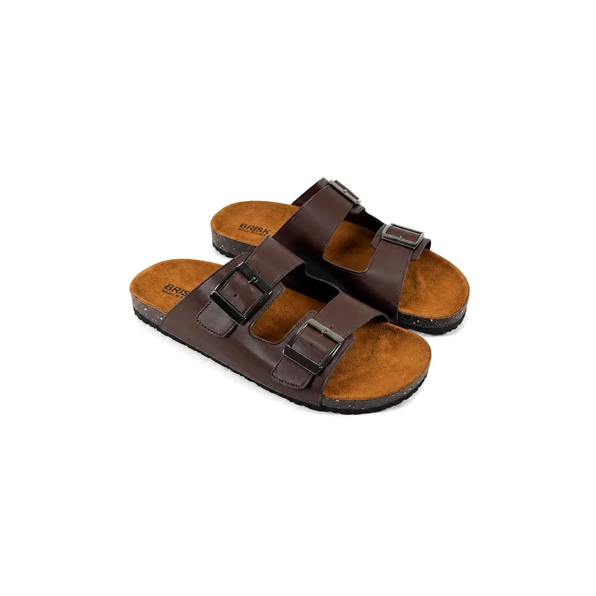 BRK-SLP-125 | Men’s Triple-Buckle Comfort Slippers