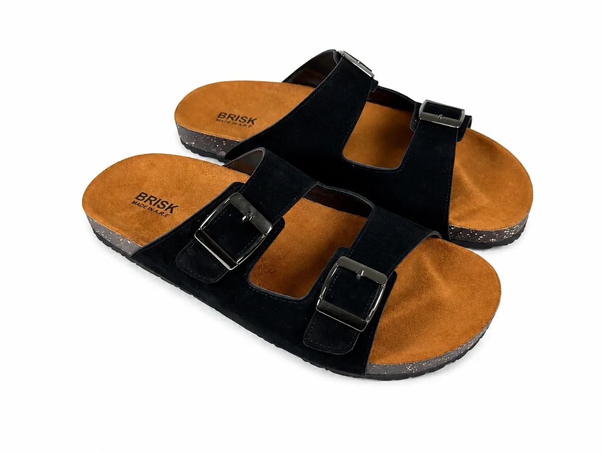 BRK-SLP-102 | Men's Double-Buckle Comfort Slippers