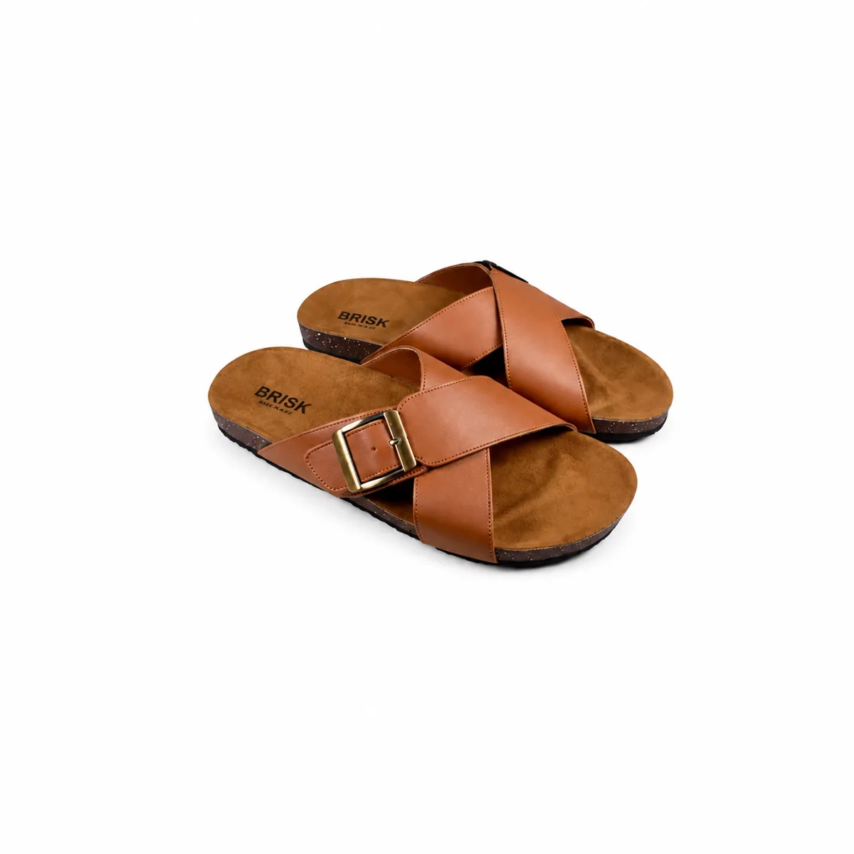BRK-SLP-126 | Men’s Cross-Strap Buckle Casual Slippers alternate view