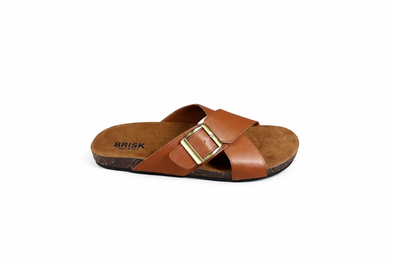 BRK-SLP-126  Men's Cross-Buckle Comfort Slippers alternate view