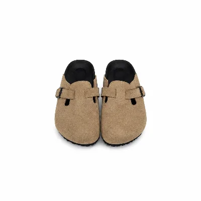 BRK-SAPO-2020 Women's Suede Buckle Sapo Clogs 2