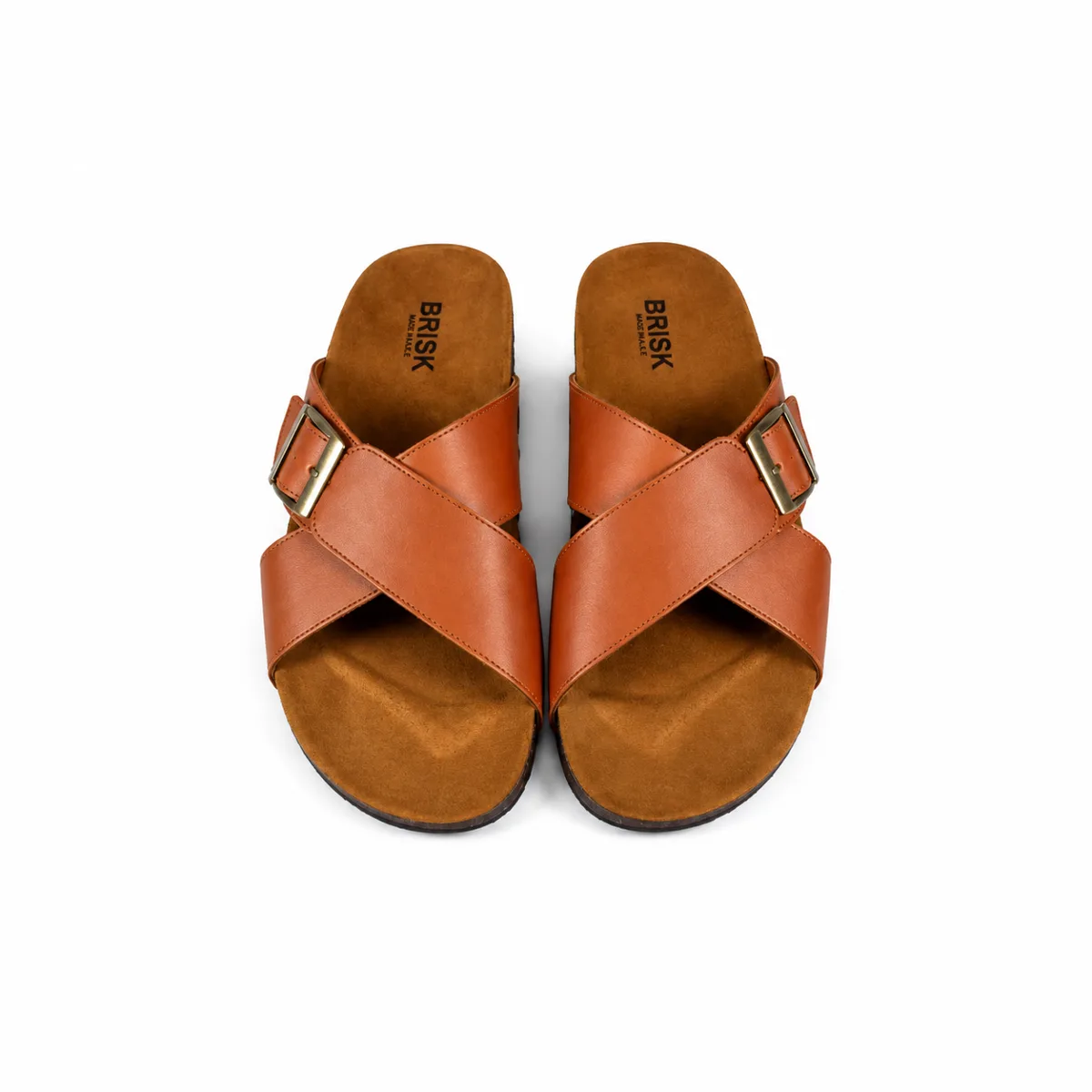 BRK-SLP-126 | Men’s Cross-Strap Buckle Casual Slippers